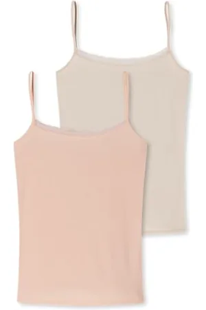 Schiesser Damen 2 PACK Spaghettitop Unterhemd mit Spitze - Cotton Mix