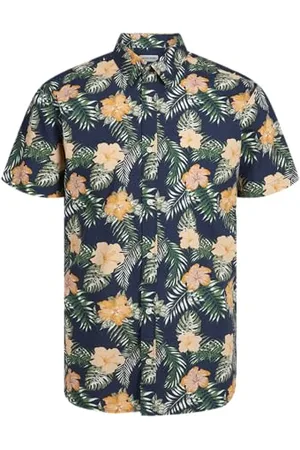 JACK&JONES JUNIOR Chłopięca Jjchill Aop Shirt Ss Jnr koszula, , 128