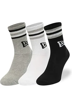 New Era Unisex Stripe Crew Skarpety, czarne, 35-38