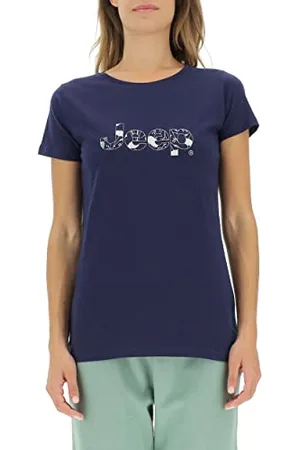 Jeep O102612-A184 J Koszulka Druk Botaniczny J22W Damski Deep Blue XL, , XL