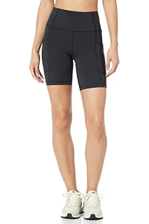 Amazon Damskie szorty rowerowe Active Sculpt High Rise 7 z kieszeniami, czarne, M