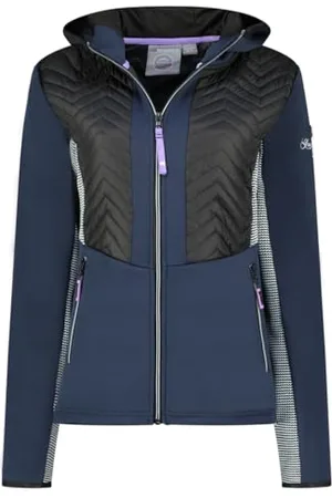 Geographical Norway Tarkness Damska kurtka softshellowa z kapturem, wodoodporna kurtka outdoorowa, do aktywności na świeżym powietrzu, na wędrówki, na narty, jesień, zima, wiosna, (granatowa)