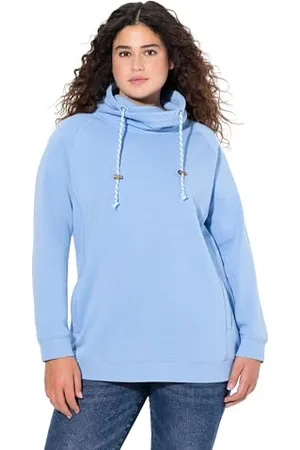 Ulla Popken Bluza damska, duże rozmiary, duże rozmiary, szeroka stójka, kieszenie, raglanowy długi rękaw, , 42-44