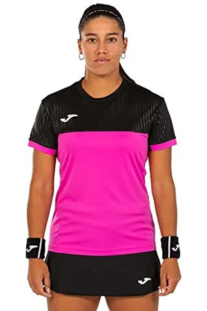 Joma Damski T-shirt z krótkim rękawem, neonowy róż, czarny, S