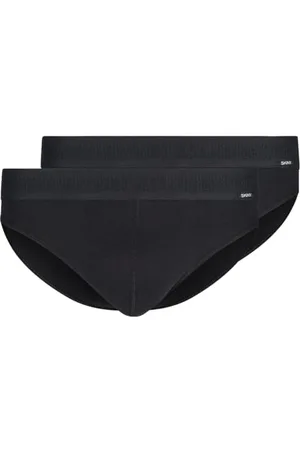 Skiny Męskie bawełniane slipy retro, czarne, regularny, , XXL