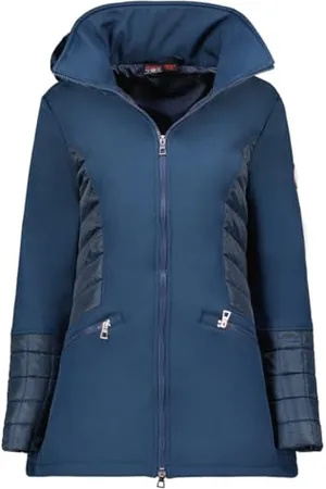 Geographical Norway Tadame Lady Damska wodoodporna kurtka softshellowa z kapturem na zewnątrz, odporna kurtka wiatrowa, do aktywności na świeżym powietrzu, na wędrówki, na narty, jesień, zima, wiosna