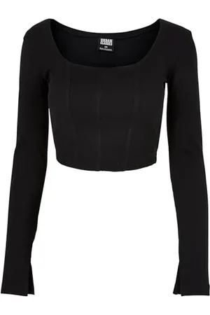 Urban classics Damski gorset z długim rękawem, czarny, 4XL