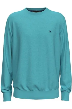 Scotch&Soda Męski sweter Essentials Ecovero wiskozowy nylon Crewneck, , zielony, , XXL