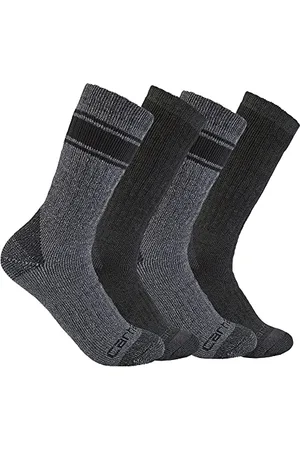 Carhartt Męskie skarpety Heavyweight Crew, 4 sztuki, różne kolory, 1 sztuka, czarne, duże (4 sztuki), , L