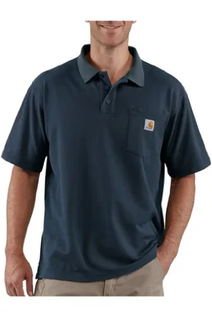 Carhartt Męska, luźna koszulka polo z krótkim rękawem i kieszenią średniej wagi, , S