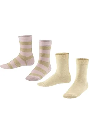 Falke Uniseks - dzieci Skarpety Happy Stripe Multipack K So Bawełna z wzorem 2 Pak, , 31-34