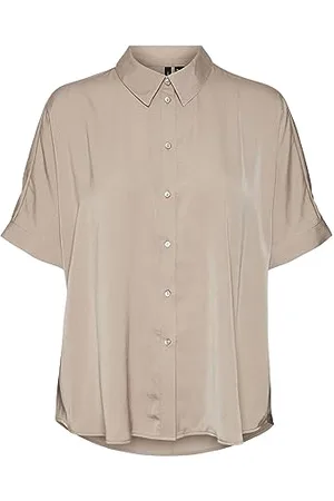 VERO MODA VMKATRINE S/S Oversized Shirt WVN NOOS, , XS
