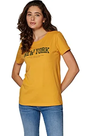 Mavi Damska koszulka z nadrukiem New York, złota żółta, XL, , XL