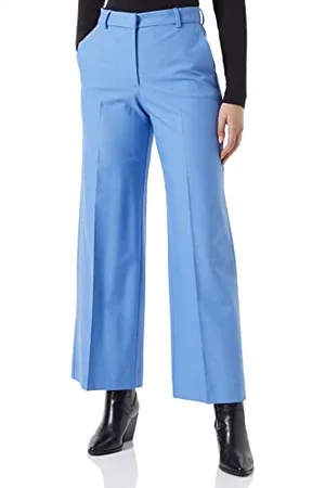 SELECTED Damskie spodnie SLFELIANA HW Wide Pant N NOOS, Ultramaryna/szczegóły: melanż, 34W / 32L