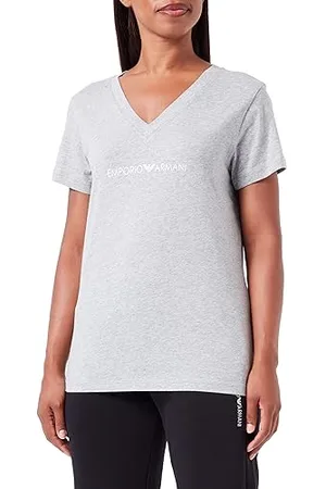 Emporio Armani Damski T-shirt z logo V Neck Iconic, , L