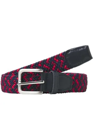 JACK & JONES Męski pasek pleciony Jack SPRING NOOS, granatowy, marynarka/szczegóły: Red Mix, 100, , 100