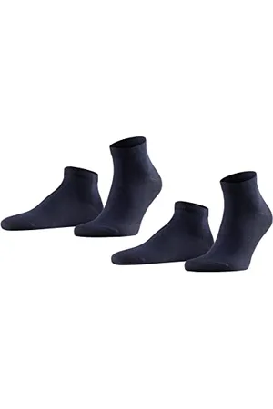 Falke Mężczyźni Skarpety do trampek Happy Double Pack M Sn Bawełna krótkie jednokolorowe 2 Pak, , 43-46