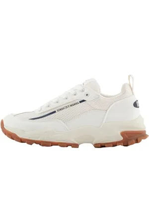 Armani Exchange Męskie buty sportowe Aspen, Logo line Detail, 001 Print Sneaker, Off White+ Navy, 40 EU, , 40 EU