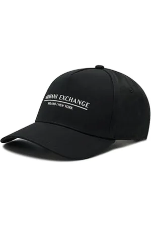 Armani Exchange A|X męska czapka z daszkiem z logo firmy Milano/New York, czarna, rozmiar uniwersalny