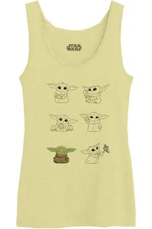 STAR WARS "Grogu Poster WOSWMANTK006 damski tank top, żółty, rozmiar XS, , XS