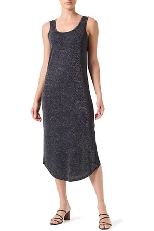 Pieces® Damska sukienka midi Pcbillo Tank Midi Lurex Noos Bc sukienka midi, Sky Captain/Szczegóły: złoty lurex, M