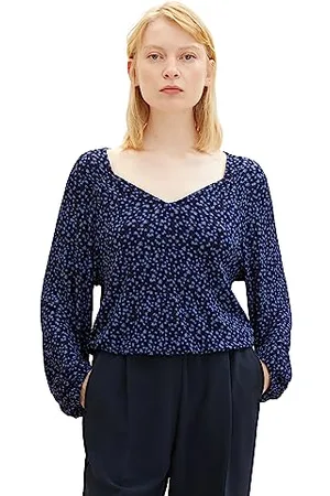 TOM TAILOR TOM TAILOR Dżinsowa damska bluzka T-shirt ze wzorem, , XS