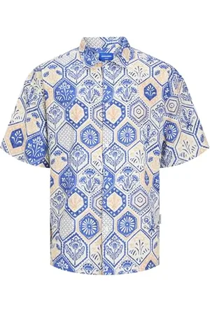 JACK & JONES Jornoto Linen AOP Shirt Ss Ln koszula z krótkim rękawem, , XL