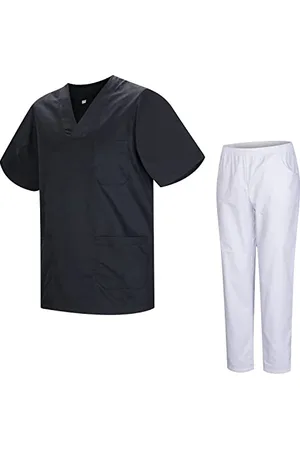 MISEMIYA Mundur sanitarny Unisex medyczne mundury sanitarne z ekranem Biały 817-8312-BIAŁY, , XXL