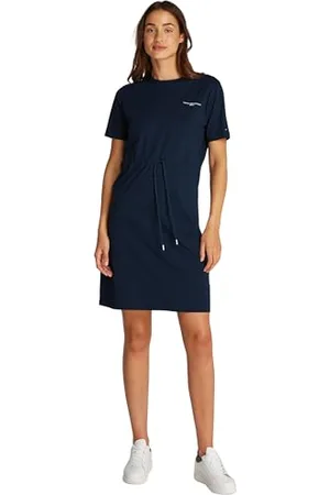Tommy Hilfiger Damska 1985 REG Mini Corp TEE DRSS SS WW0WW40734 sukienka koszulowa, niebieska, XS, , XS