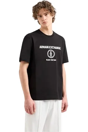 Armani Exchange Męska koszulka z logo Stacked Ax z okrągłym krojem Regular Fit Tee, , M
