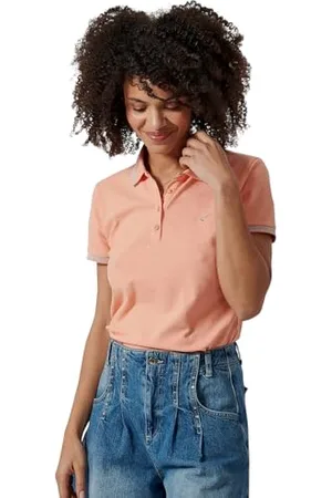 Kaporal 5 Polo, model jule, damski, koralowy, M; dopasowany krój, krótkie rękawy, dekolt polo, , M
