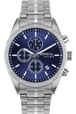 Breil Męski zegarek na rękę Captain ze srebrną stalową bransoletką, 10 bar, średnica koperty: 42 mm, EW0692, , bransoletka