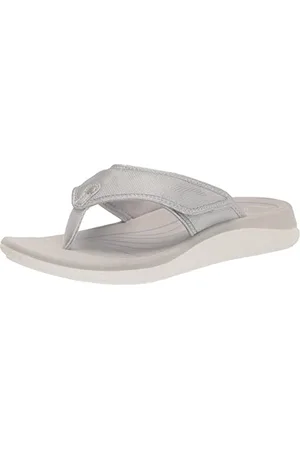 Clarks Damskie klapki Glide Post, metaliczne syntetyczne, 39 EU, , 39.5 EU