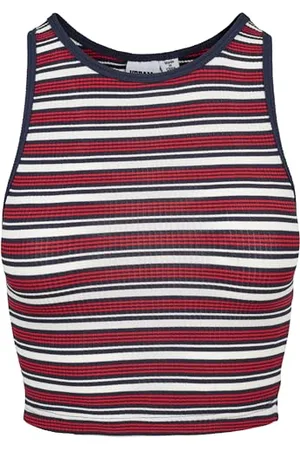 Urban classics Damska bluzka z prążkowanymi paskami, , L