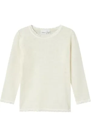 NAME IT Dziewczęca Nmfwang Wool Needle Ls Top Solid Noos koszulka z długim rękawem, , 92 cm