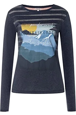 Timezone Damski T-shirt z długim rękawem, ciemnoniebieski, XS