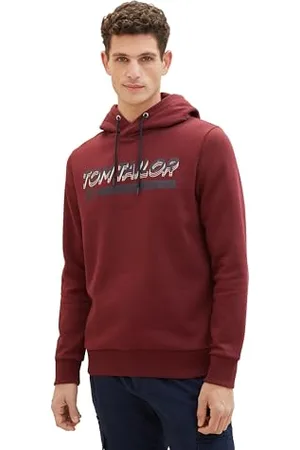 TOM TAILOR Męska bluza z kapturem z nadrukiem logo, , XXL
