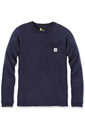 Carhartt Damska koszulka z długim rękawem K126 odzież robocza z kieszenią (regularne i duże rozmiary), granatowy, S