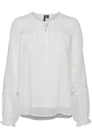 VERO MODA VMLEAH LS LACE TOP WVN GA NOOS, , XXL