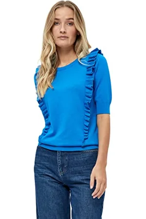Minus Damska koszulka z dzianiny Vesia, niebieski (Ocean Blue), S, Błękitny ocean, S
