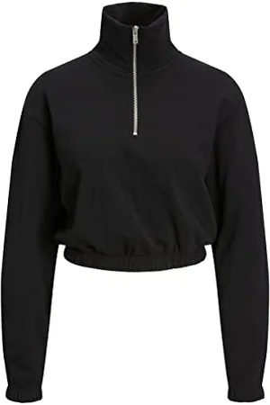 JACK & JONES Bluza damska JJXX JXALFA REG Every Short Half Zip Sweatshirt, czarna, S
