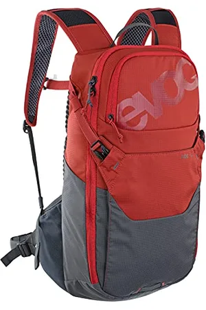 Evoc RIDE 12 protector, plecak trekkingowy na szlaki i do codziennego użytku (sprytne zarządzanie kieszeniami, wyściółka pleców AIR-PAD, uchwyt na kask, plecak), Chili Red/Carbon Grey