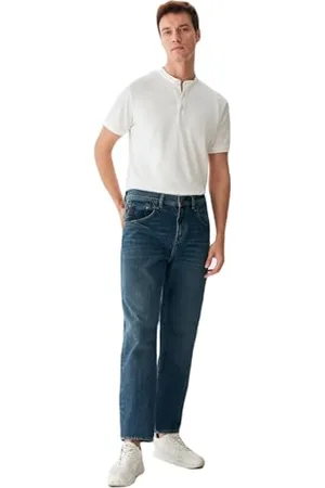 LTB Dżinsy męskie Mariano - Relaxed Fit - niebieskie - Seaton Wash W29-W40 bawełna, , 40W / 30L