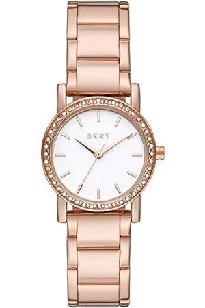 DKNY Damski trójramienny zegarek Soho ze stopu, koperty 29 mm, Różowe złoto
