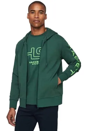 Hackett Męska bluza Icon Solidna, zielona (zielona/szara), XL, , XL