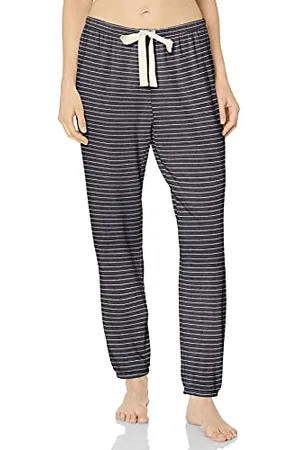 Amazon Damskie lekkie spodnie piżamowe Lounge Terry Jogger (dostępne w dużych rozmiarach), granatowe paski, XS
