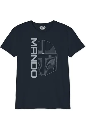 STAR WARS "Mandalorian - Mando Icon and Logo" BOSWMANTS070 Koszulka chłopięca, granatowa, rozmiar 06 lat, , 6 lat