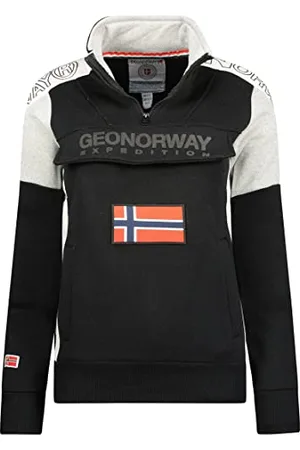 Geographical Norway Fagostino Lady - Damska bluza z kapturem z kieszeniami kangurka - Bluza damska na co dzień sweter z długim rękawem ciepły, , XL