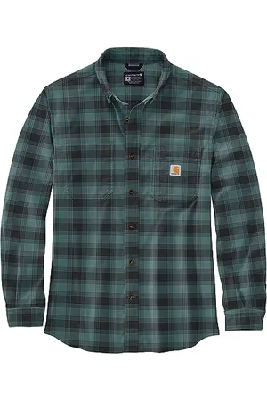 Carhartt Męska koszula z długim rękawem flanelowa L/S koszula w kratkę, kolor: sea Pine, rozmiar: S, zielona, S EU, , S