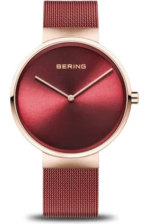 Bering Unisex zegarek na rękę analogowy zegarek kwarcowy z bransoletką ze stali szlachetnej Taśma 39 mm